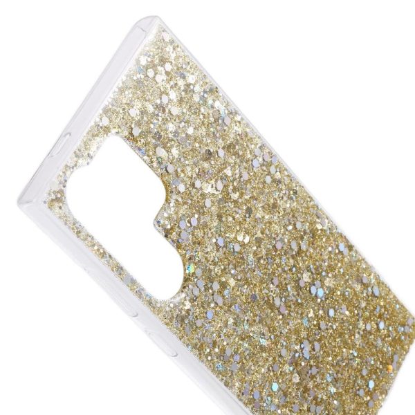 Samsung Galaxy S24 Ultra Glitter Cover - Guld Online Sale