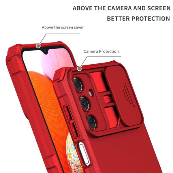 Samsung Galaxy A15 (5G)   A15 Håndværker Cover m. Kickstand & Cam Slider - Rød Online