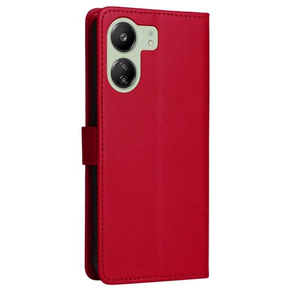 Xiaomi Poco C65   Redmi 13C Læder Cover m. Pung og Strop - Rød Online Sale