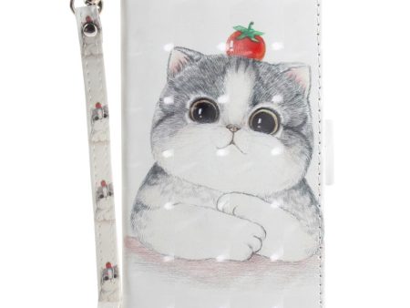 Samsung Galaxy A25 (5G) Læder Cover m. Print & Strop - Sød Kat Online Sale