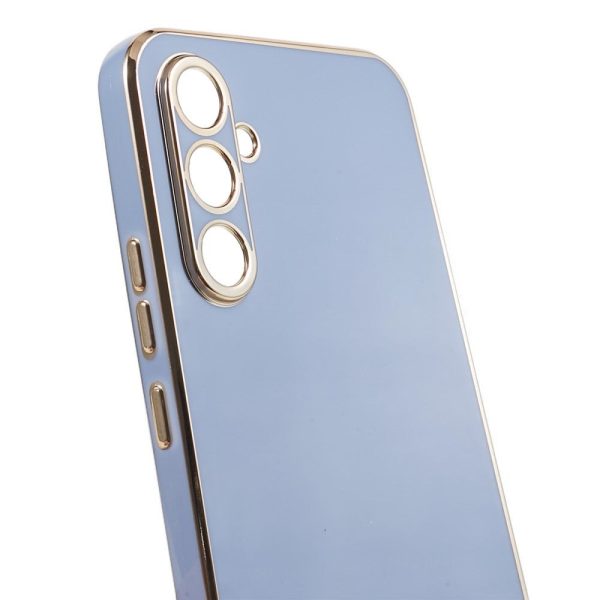 Samsung Galaxy A25 (5G) Fleksibelt Plastik Cover m. Guld Kant - Blå Online Sale