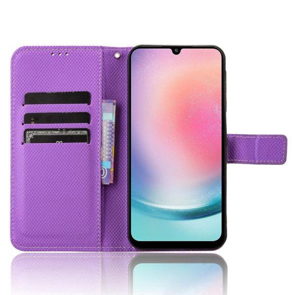 Samsung Galaxy A25 (5G) Læder Cover m. Strop & Tekstur - Lilla Supply