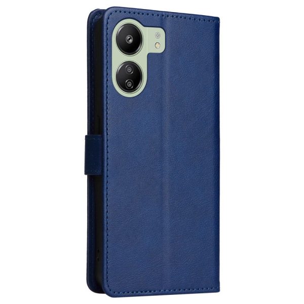 Xiaomi Poco C65   Redmi 13C Læder Cover m. Pung og Strop - Blå Online Sale