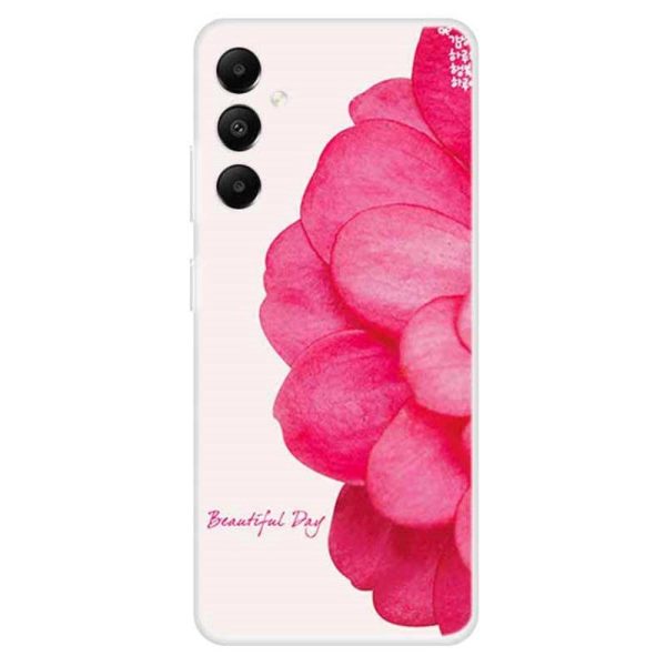 Samsung Galaxy A05s Fleksibel Plastik Cover m. Motiv - Lyserød Blomst Online Sale