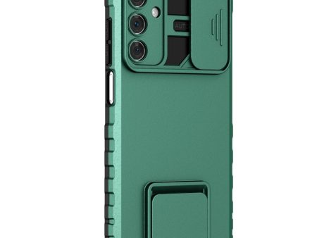 Samsung Galaxy A15 (5G)   A15 Håndværker Cover m. Kickstand & Cam Slider - Mørkegrøn on Sale