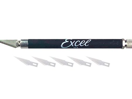 Excel Blades K18 Cushion Grip Knife with 5 Blades - Black Hot on Sale