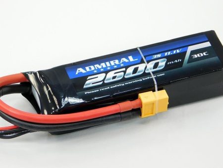 Admiral 2600mAh 3S 11.1V 30C LiPo Battery with XT60 Connector Online now