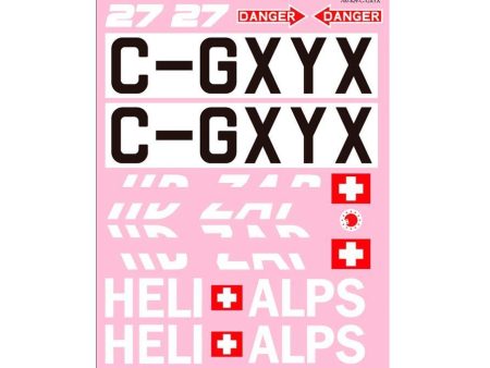 Roban 700 Size B429 Heli Alps Decal Set Online now