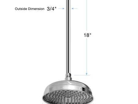 1 2” by 18” Ceiling Mount Arm and Flange and 8” Rainhead Shower Head Cheap