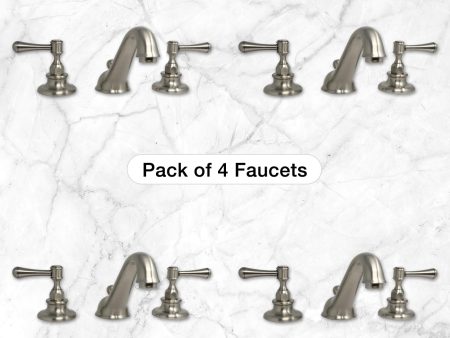 Pack of 4 Kent Lavatory Faucets in Satin Nickel Hot on Sale