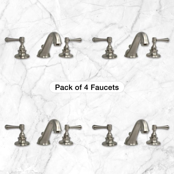 Pack of 4 Kent Lavatory Faucets in Satin Nickel Hot on Sale