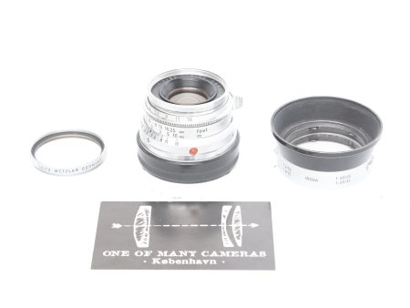 Leica 35mm f2 Summicron-M version 1 8 element with hood IR00A Online