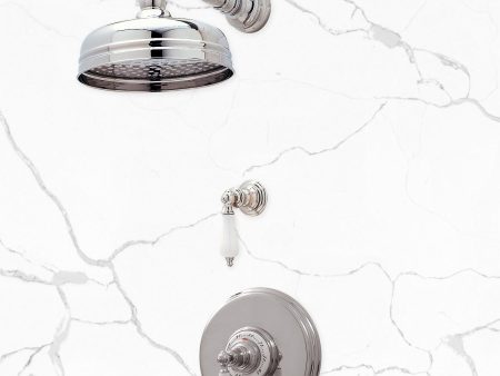 Deluxe 3 4  Concealed Thermostatic Shower System with 8  Rainhead Shower Head and Arched Shower Arm For Discount