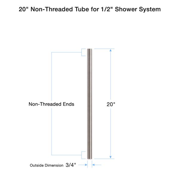 20  Non-Threaded Tube for 1 2  Shower System 88.10.227 Supply