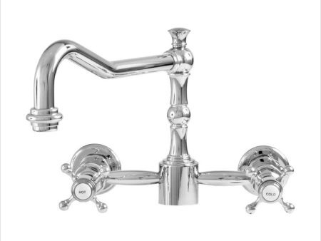 Sigma Pillar Wall-Mount Kitchen Faucet with St. Michel Handle Discount