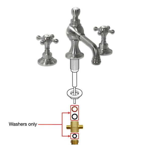 Washers for 4-Way Tee Assembly for Coventry Brassworks Widespread Lavatory Faucet For Cheap