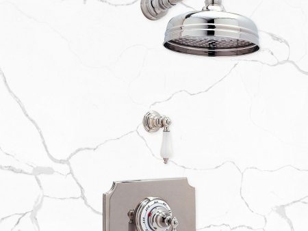 Imperial Deluxe 3 4  Concealed Thermostatic Shower System with 8  Rainhead Shower Head and Arched Shower Arm Fashion