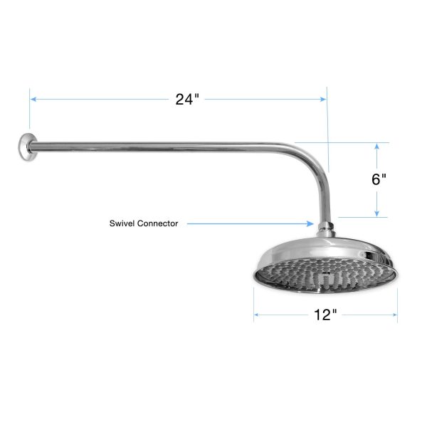 Coventry Brassworks Concealed Thermostatic System with 12  Shower Head, 24  Slide Bar, and Standard Hand Shower with Shut Off with Offset Ceramic Levers For Sale