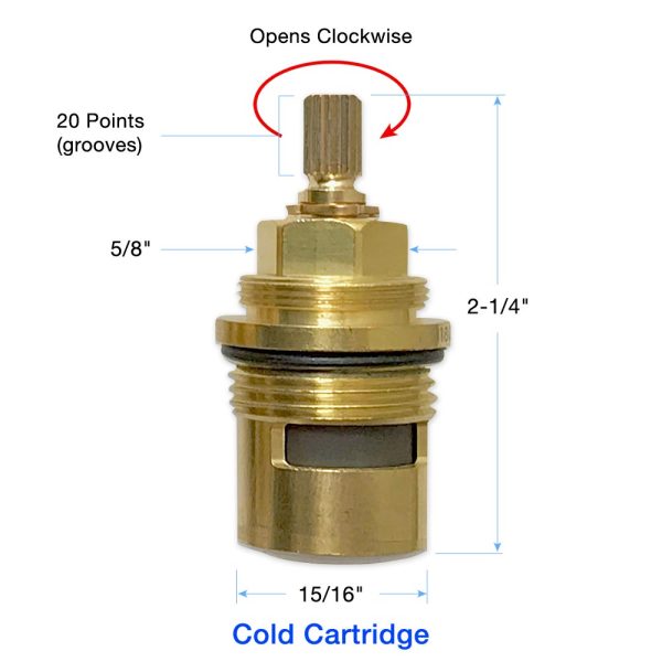 3 4  Quarter Turn Ceramic Cartridge Cold 20 Point 88.30.010 Supply