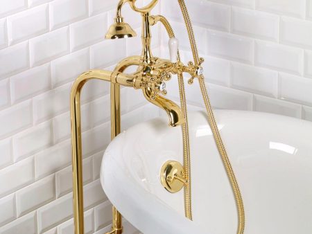 Coventry Brassworks 3 4  Floor Mounted Telephone Hand Shower with Tub Spout Hot on Sale