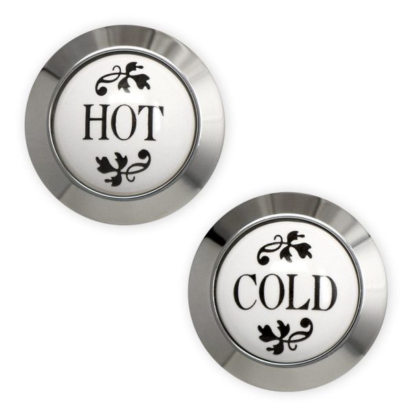 Coventry Brassworks Bundle of Ceramic Hot and Cold Buttons with Metal Ring Online Hot Sale