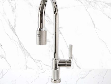 Coventry Brassworks Como Industrial Single-Hole Gooseneck Kitchen Faucet with Magnetic Connector Fashion