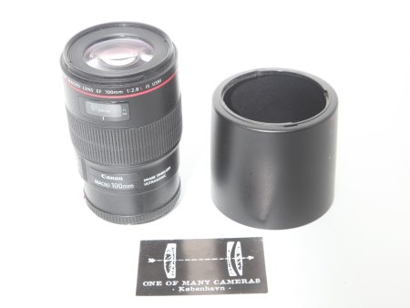 Canon EF 100mm f2.8 Macro L IS USM with hood ET-73 on Sale