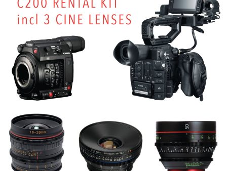 Canon EOS C200 Cine Kit with Tokina 16-28mm T3 - Zeiss ZP2 35mm T2 Distagon - Canon CN-E 50mm T1.3 Sale