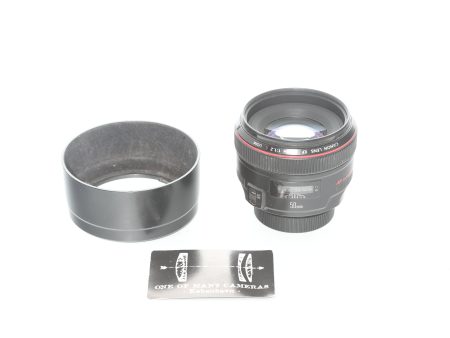 Canon EF 50mm f1.2 L with hood ES-78 For Sale