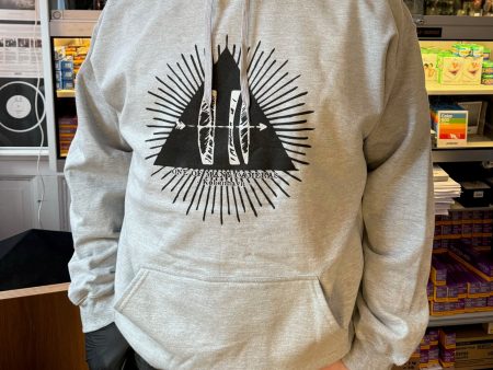 #027 Illuminati – light grey hoodie with black and white print (SOLD OUT) Fashion